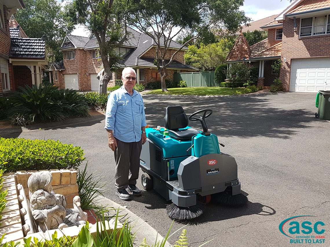 Gary Young With ASC Eureka M3 Ride-on Sweeper
